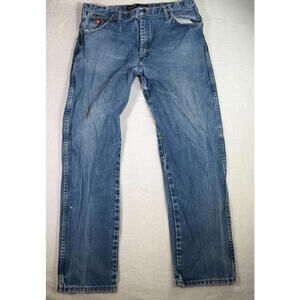 WRANGLER Mens 40x30 Flame Resistant Jeans‎ FR Workwear Denim Blue Solid Pants